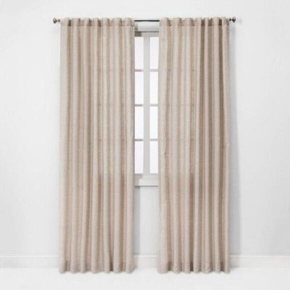 Threshold - Light Filtering Linen Window Curtain Pan Natural - Picture 4 of 4